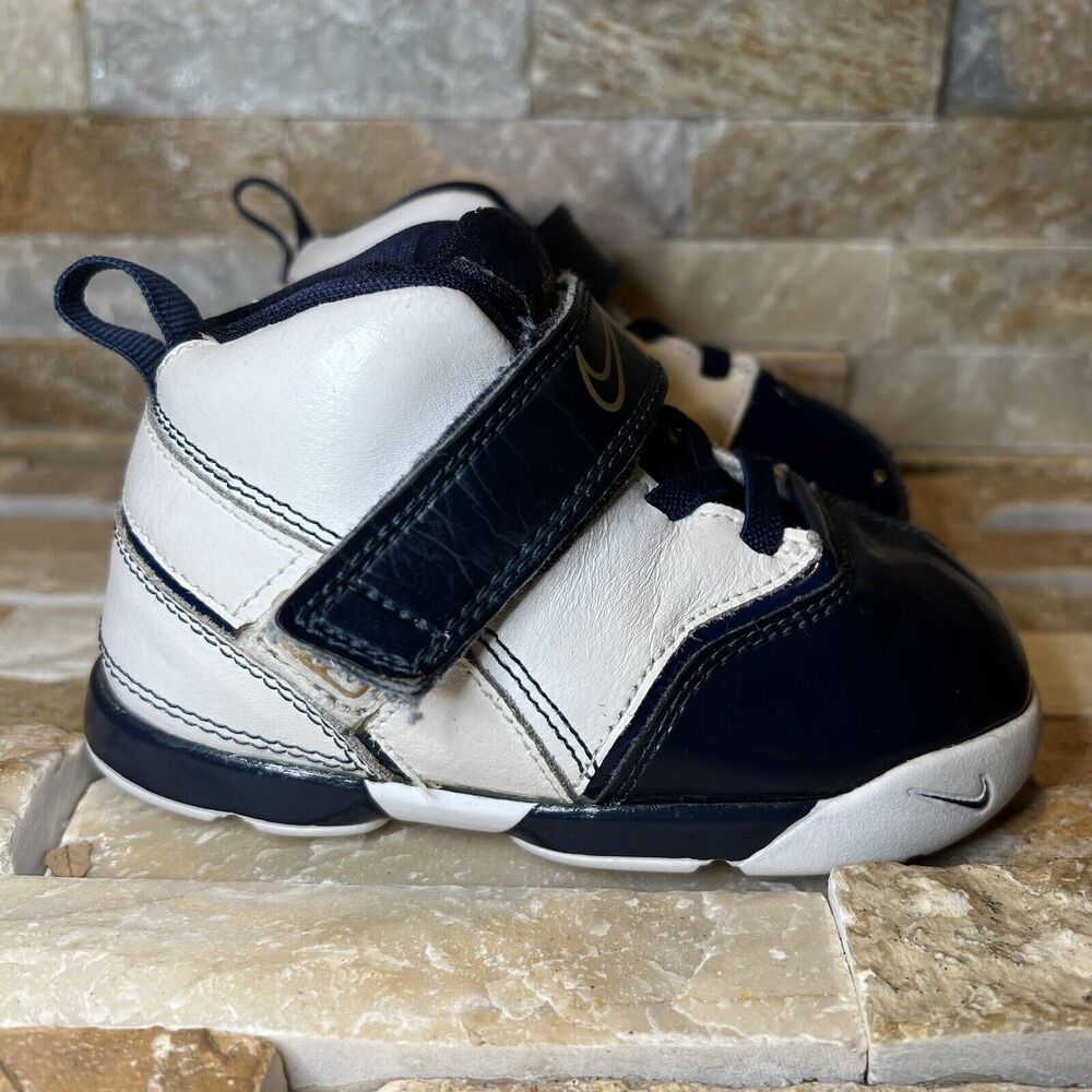 Nike Lebron V Midnight Navy/White Sneakers Toddler Size 6.5C
